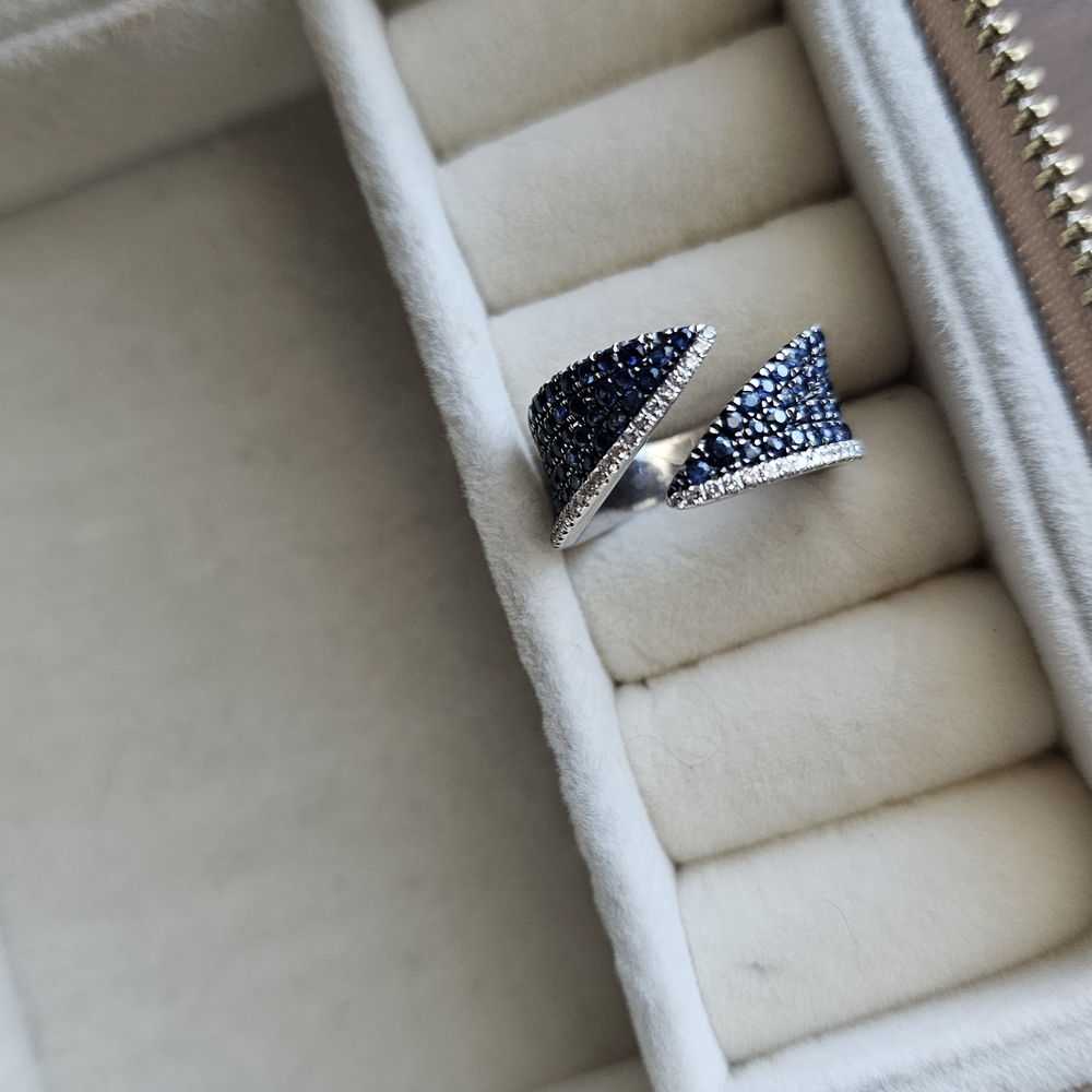 Gabriel&Co. Sapphire Bypass Ring - Picture 2 of 9